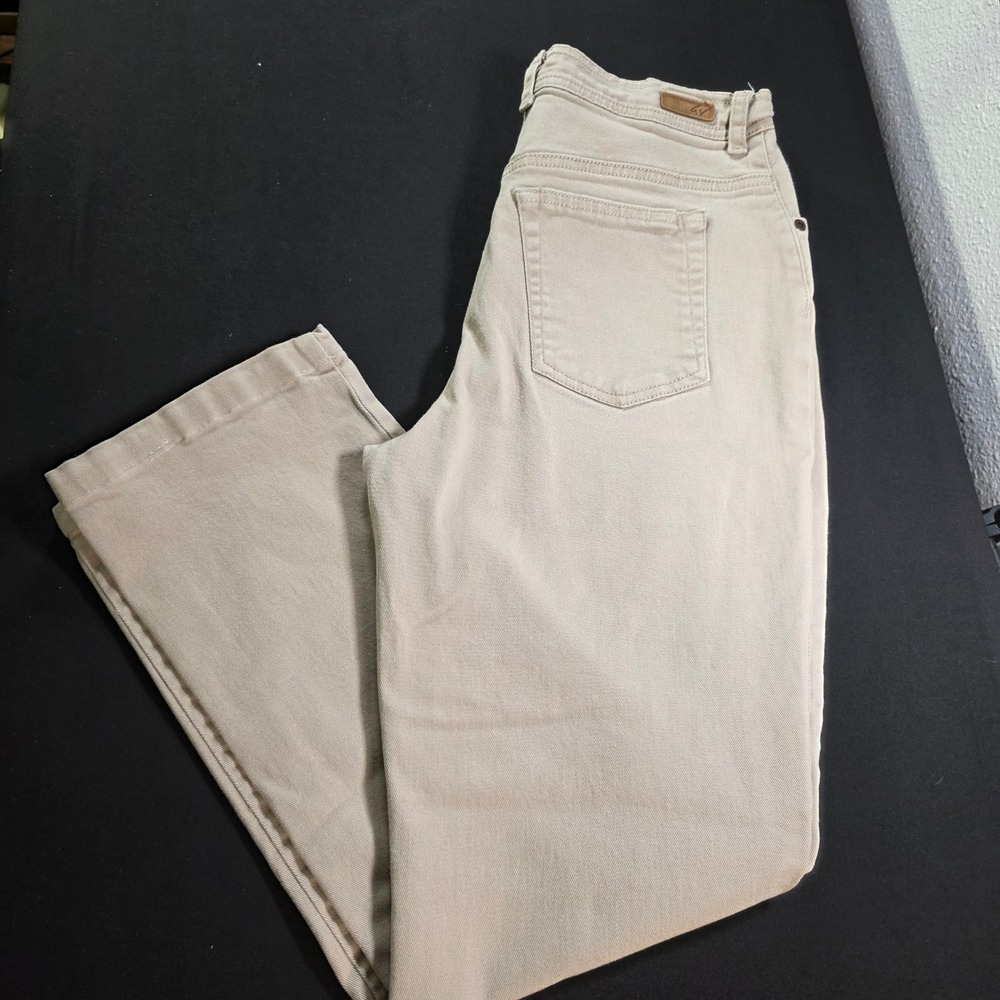 Gloria Vanderbilt Amanda High Rise Straight Leg Jeans Tan‎ Khaki Size 8